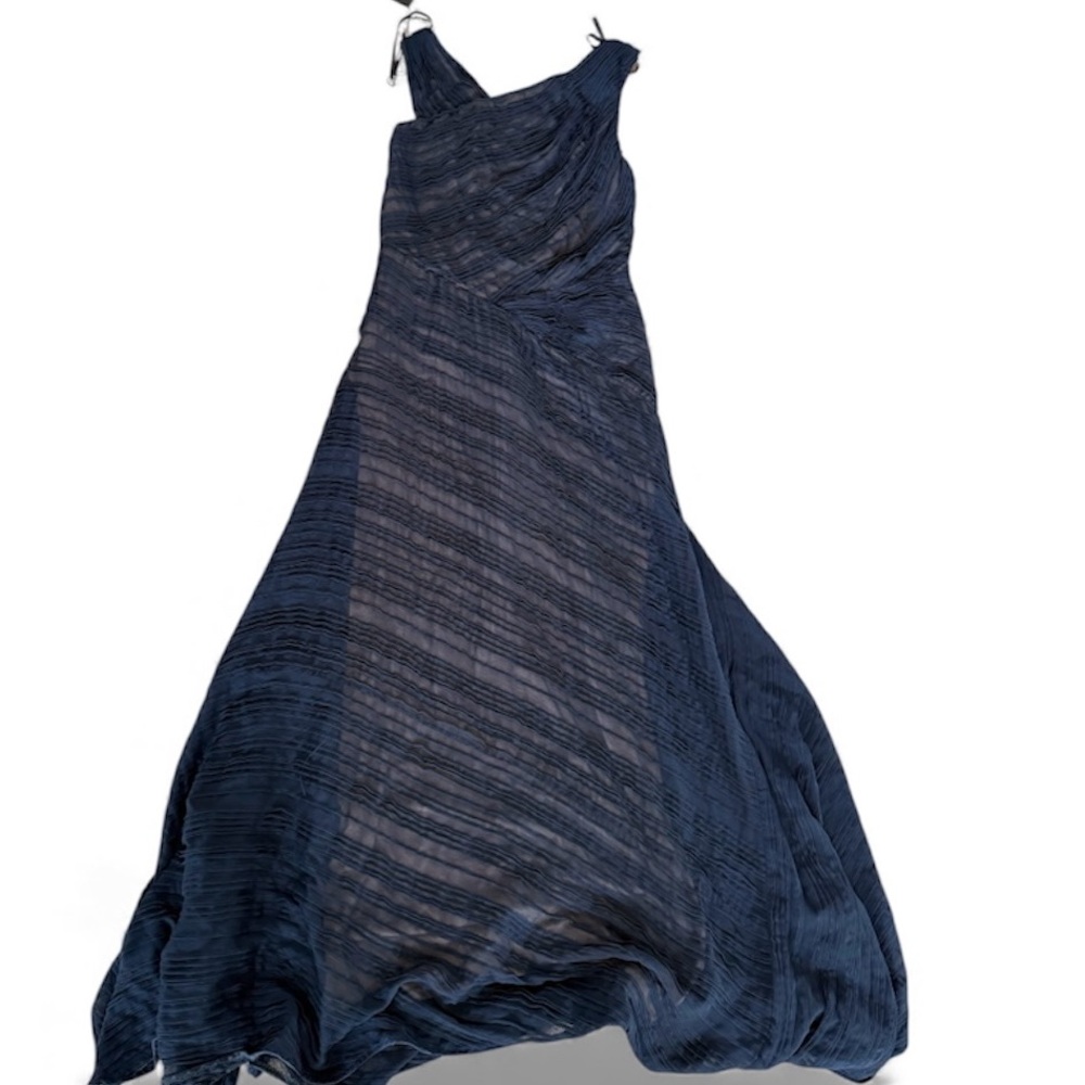 Tadashi Shoji One Shoulder Navy Dress